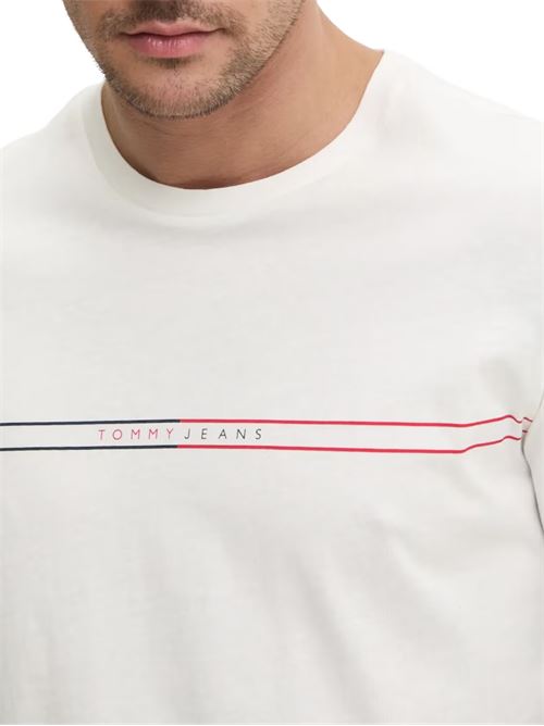 T-shirt bianca in cotone Tommy Jeans | DM0DM20779YBL